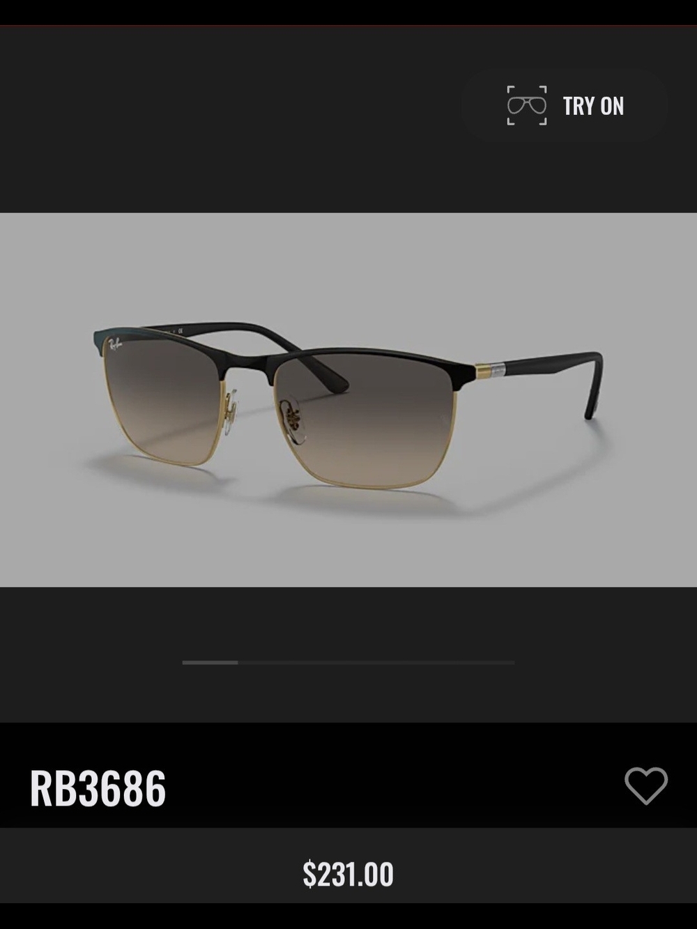 Ray-Ban Black and Gold Browline Sunglasses